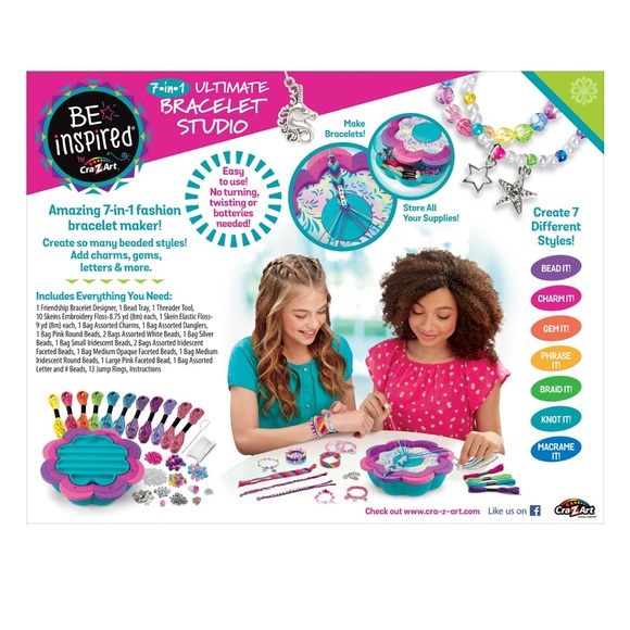 Cra-Z-Art Be Inspired Ultimate Bracelet Studio, 41 Piece Kit - Picture 7 of 12